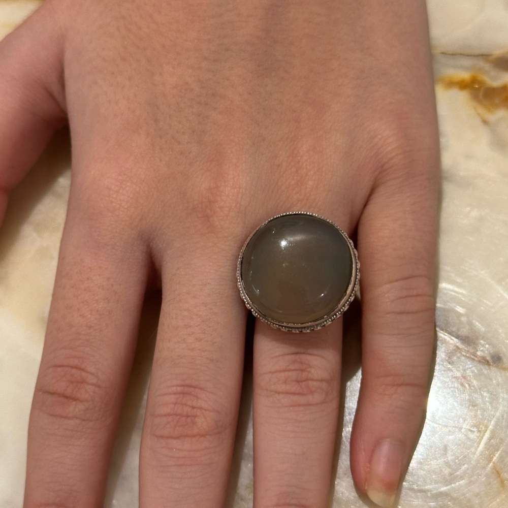 925 sterling silver AGATE STONE Ring